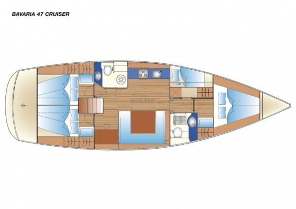 Configuration du voilier bavaria 47 version propriétaire - 43 cabines